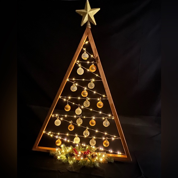 Handcrafted Christmas tree with decorations